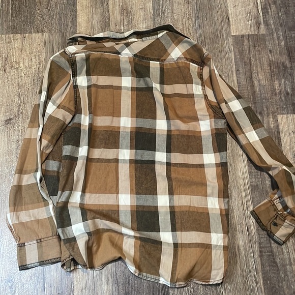 Levi's brown plaid button up - Picture 4 of 5
